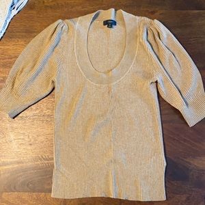 JCrew puff sleeve ribbed sweater